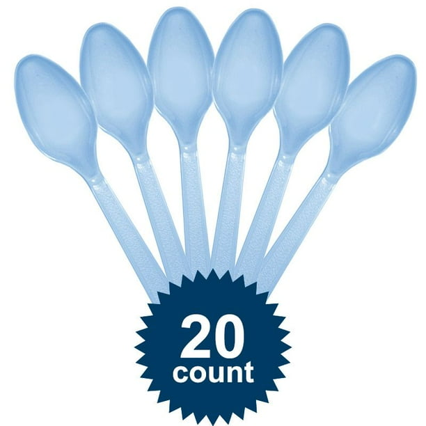 Light Blue Plastic Spoons