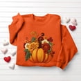 thumbnail image 4 of Hurxie Fall Pumpkins Sweatshirts for Women Long Sleeve Halloween Thanksgiving Graphic Shirt, 4 of 7