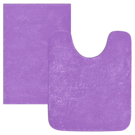 Ryvnso Purple Background Bathroom Shaggy Rugs Toilet Mat Soft Contour Rug