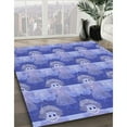 thumbnail image 3 of Ahgly Company Tapis d'Intérieur Lavable en Machine Carré Bleu Denim, 4 Pieds Carré, 3 of 7