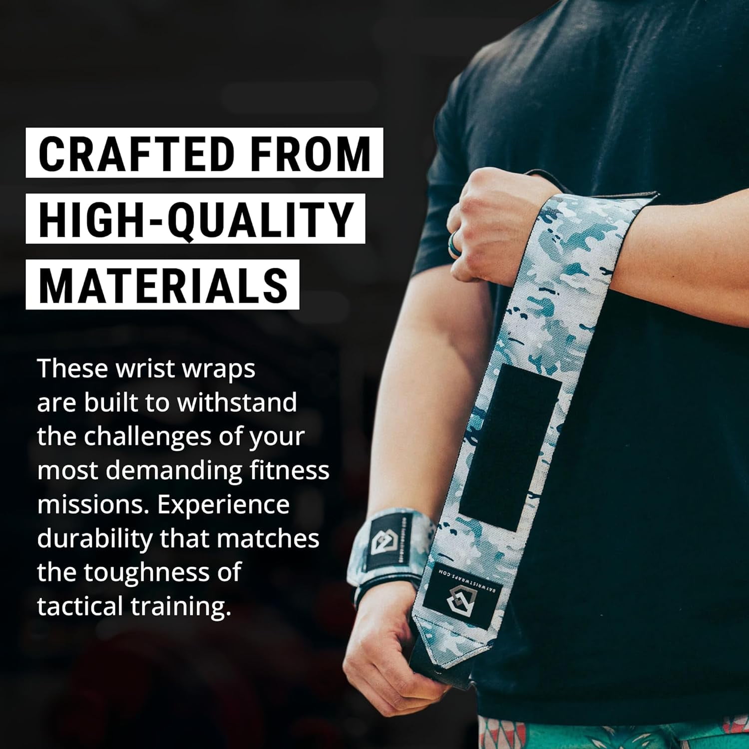 Bay Wrist Wraps Thumb Loop Unisex 70% Polyester Blue Weightlifting Straps