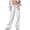 White, variant on IWRICH Casual Pants for Women Wide Leg Elastic Waist Drawstring Trousers Workout Joggers Pants with Pockets White XL