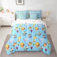 thumbnail image 2 of Homewish Dinsaur Tiger Zebra 7 Pieces Bedding Comforter Set,Cute Zoo Animal Full Bedding Set,Blue Gray Orange Fitted Sheet Flat Sheet For Boys Kids,Breathable Home Decor Reversible, 2 of 8