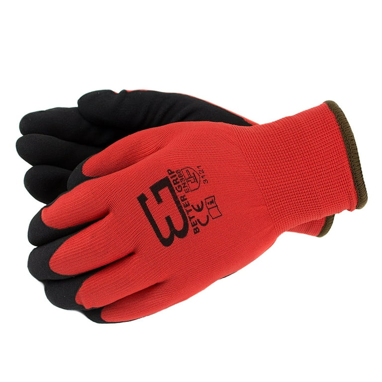 Better Grip Safety Winter Insulated Double Lining Rubber Coated Work  Gloves, 3 Pairs/Pack