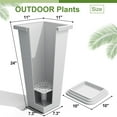 thumbnail image 3 of 24-Inch Tall Planters Set of 2 for Outdoor and Indoor Use, Tapered Flower Pots with Drainage Tray, Front Porch and Patio Decor, Ideal for Large Plants (Stripes-White), 3 of 16