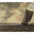 thumbnail image 2 of Vilhelm Kyhn 14x12 Gold Ornate Wood Frame and Double Matted Museum Art Print Titled - Sailing Boats in Guldborg Sound (1861), 2 of 4
