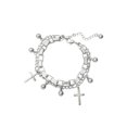 thumbnail image 2 of Fashion Women 2-layer Love Heart Cross Charm Hand Chain Bracelet Jewelry Gift, 2 of 6
