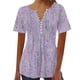 thumbnail image 2 of Fiudx Camisetas para Mujer Top Corto con Botones y Cuello En V Estampado para Mujer, 2 of 3