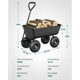 thumbnail image 3 of 7 Cubic Ft Garden Cart 1200lb Capacity, Heavy Duty Yard Dump Wagon with 180° Swivel Handle, No-Flat All-Terrain Wheels, Easy Quick-Release Dumping, for Landscaping, Lawn & Farm Use, 3 of 7