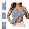 thumbnail image 4 of Built In Bra Tank Tops For Women Sevevn Women's Fashion Casual Sleeveless Solid Round Neck Tank Top, 4 of 7