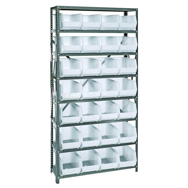 Quantum Storage QSBU240CL 8 Shelf Unit With 28 Bins Clear