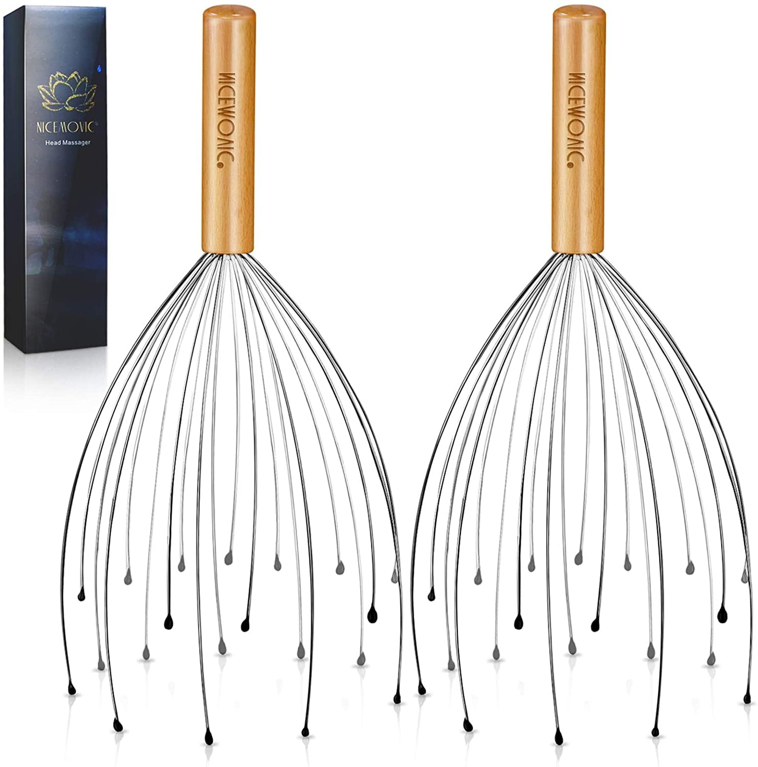 Scalp Massager Wooden Handheld Head Massager Scratcher Tingler Tools Hair Scalp Scratcher For 0238