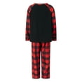 thumbnail image 5 of KelaJuan Matching Family 2PCS Pajamas Set, Cute Elk Print Raglan Plaid Long Sleeves Crew Neck Tops Elasticated Trousers Sleepwear, 5 of 6