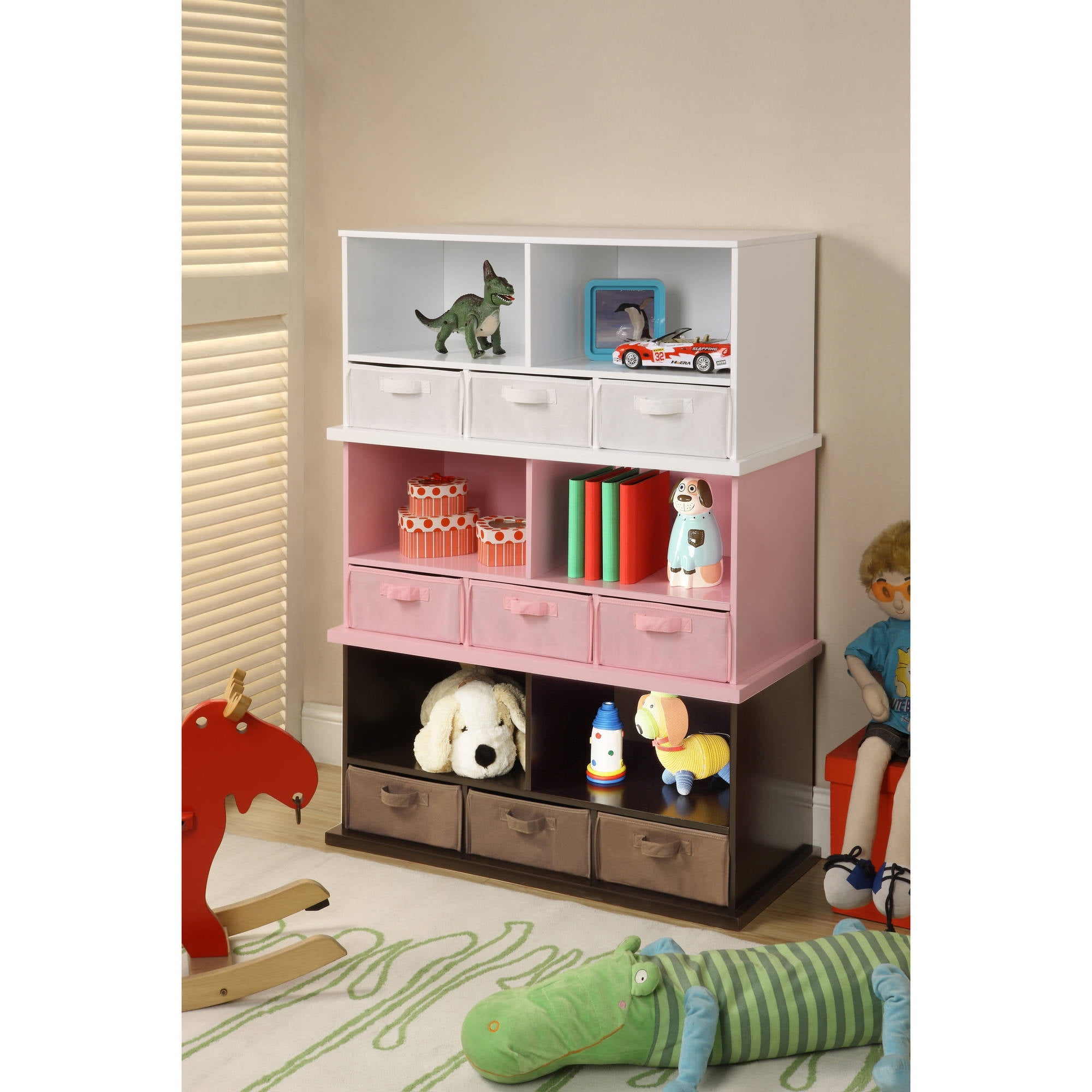Badger Basket Shelf Storage Cubby With 3 Baskets Multiple Colors Badger Basket Shelf Storage Cubby With