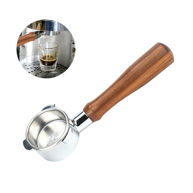 54mm Bottomless Portafilter with Filter Basket and Wooden Handle for Breville 880/870/850 Coffee Machine Tools Reusable Alloy Filter Coffee Extraction Accessories