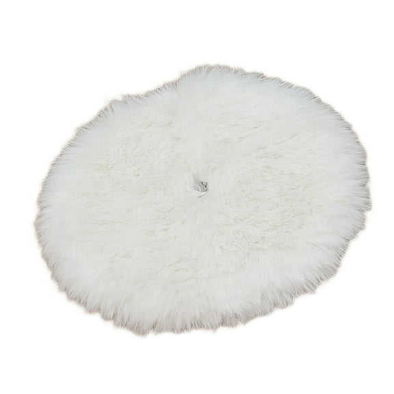 Comfortable Faux Furs Christmas Tree Skirt for Holiday Decoration Solid Colors Mat Elegant Festival Tree Ornament