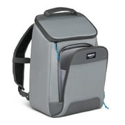 Igloo Laguna Soft Sided Cooler Backpack, 24 Can Capacity, Gray Twill with Ibiza Blue