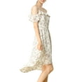 thumbnail image 5 of MODA NOVA Junior's Spaghatti Straps Ruffled Asymmetrical Midi Dress White Floral M, 5 of 7