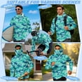 thumbnail image 5 of SEANATIVE Long Sleeve Sun Shirts for Men Fishing Hiking Running Tops Sun Hoodie Lightweight Breathable UV Protection Long Sleeve Rash Guard, S, Brachiosaurus Dinosaur Green Teal Camo, 5 of 7