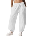 thumbnail image 2 of LEBONYARD Palazzo Pants for Women,Women's Sports Pants Jogging Pants with Pockets Loose and Tight Bottom Mid Waist Exercise Casual Pants White S, 2 of 8