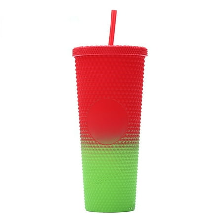 

Aibecy 710ML/24OZ Large Capacity Water Cup Fully Studded Matte Tumbler Reusable Cup with Wide Opening Leak-Proof Lid Straw