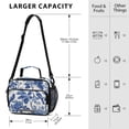 thumbnail image 3 of Insulated Lunch Bag 6L Leak-Proof Lunch Box with Shoulder Strap Multiple Pockets Lunch Tote Blue Flowers and Birds, 3 of 9
