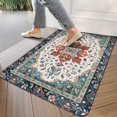 thumbnail image 3 of Boho Blue Retro Patterned Carpet Door Mat Welcome Door Mat for Front Door, Home Entrance, Yard, Floor, Patio, Non Slip Spring Summer Welcome Mat Indoor Outdoor Doormat 30"*17", 3 of 6