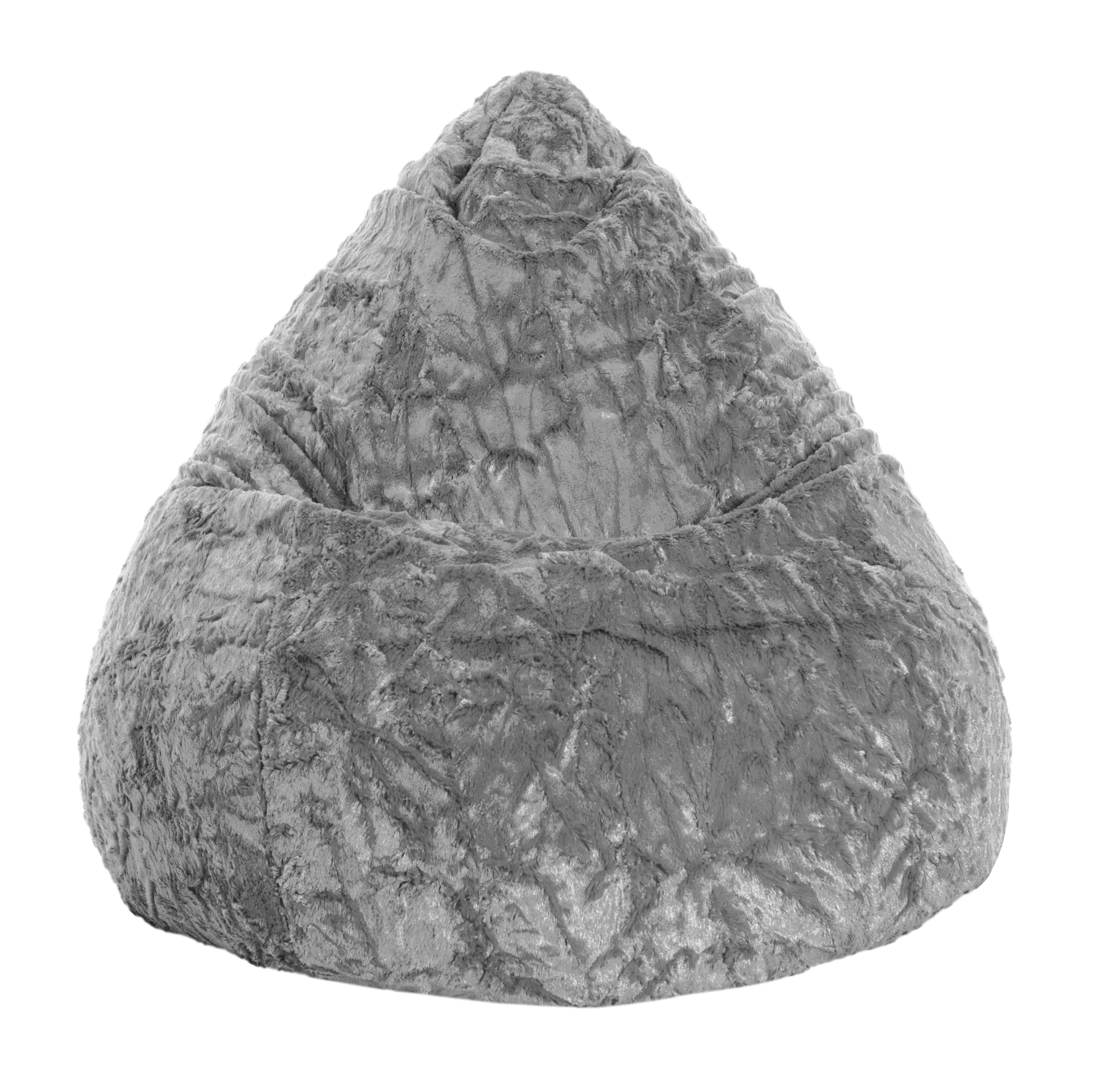 Gouchee Home Fluffy Grey Faux Fur Bean Bag Chair – Plush Lounge Seating with Polystyrene Bead Filling, Suitable for Adults and Teens, Lightweight & Portable for Bedroom, Dorm or Living Room