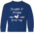 thumbnail image 3 of Inktastic Nonna and Nonno Love Me- Heart Grandchild Long Sleeve Youth T-Shirt, 3 of 5