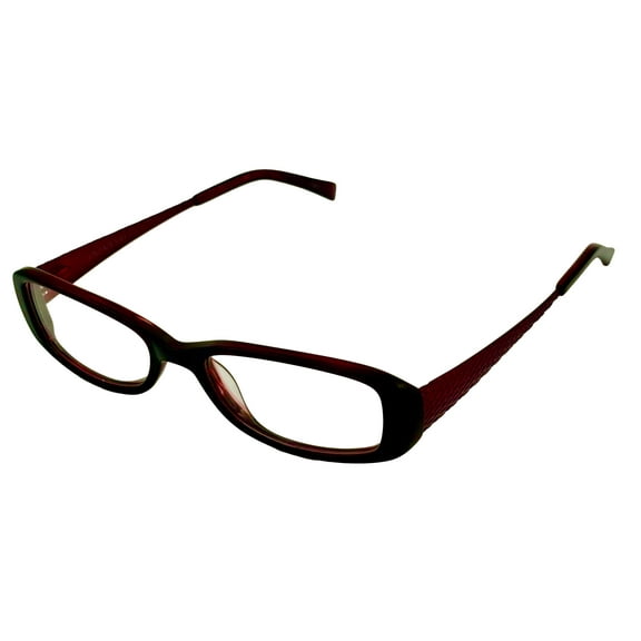 Jones New York Womens Rectangle Burgundy Plastic Eyewear Frame J215 47mm