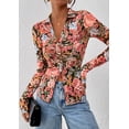 thumbnail image 2 of Blusa de Malla Floral para Mujer PRETTYGARDEN 2025 XXL, 2 of 8