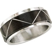 8mm Spinning Ring with Black Plating in Stainless Steel
