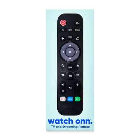 ONN. UNIVERSAL 3-DEVICE REMOTE, BLACK, COMPATIBLE FOR TV, STREAMING, SOUNDBAR