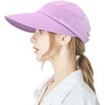 thumbnail image 2 of Ponytail Sun Hats for Women, 2 in 1 Zip-Off Uv Protection Wide Brim Beach Hat Sun Visors, 2 of 7