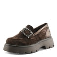 thumbnail image 2 of PATRIZIA MORHUA Women’s Velvet Loafer – Crystal Buckle Slip-On Platform with Chunky Lug Sole, 2 of 9