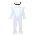 thumbnail image 4 of Miaeowve Toddler Baby Girls Metallic Romper Long Sleeve Ruffled Bodysuit Sparkly Birthday Party Outfit Ivory 12-18M, 4 of 7
