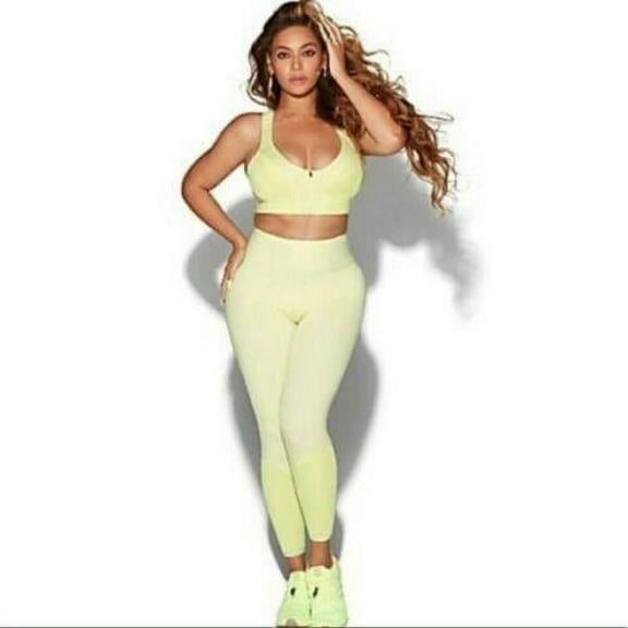 Adidas x Ivy Park Rib Panel 7/8 Tights Yellow Tint H25365