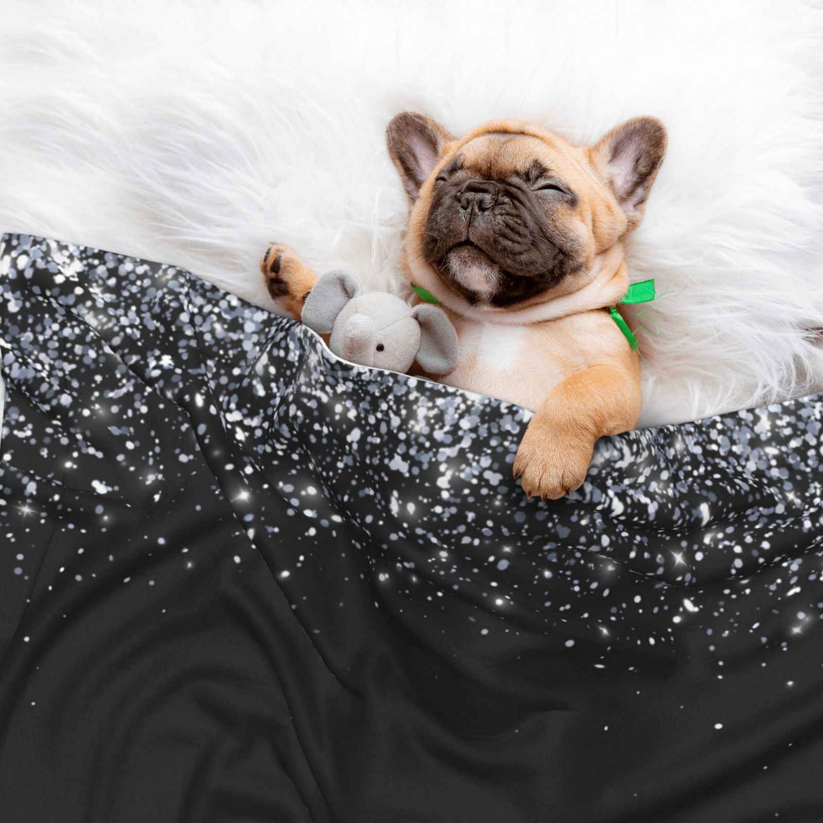 Naloa Silver Glitter1 Dog Blanket, 3 Sizes Cat Blanket for Indoor Cats Large Medium Small Dog Gifts-