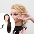 thumbnail image 4 of Cabeza de maniquí de cosmetología de 23,6 pulgadas para entrenamiento de peluquería, ideal para cortes de cabello caseros. marrón sin maquillaje, 4 of 9