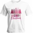 thumbnail image 1 of Camisetas gráficas informales de manga corta con árbol de Navidad rosa para hombre, 1 of 8