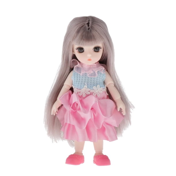 Ropa de muñeca 13 articuciones Muñeca Moda Zapatos Set Juguete Cabello gris flequillo Zulema Juguete de muñecas de chicas