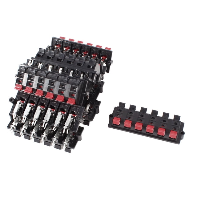 Plastic Casing 12 Pin 12 Position Speaker Terminal Board Red Black 10 Pcs