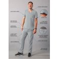 thumbnail image 3 of Adar Addition Go-Basic Scrub Set For Men - Classic V-Neck Scrub Top & Cargo Scrub Pants - A9300 - Silver Gray - 3X, 3 of 7