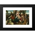 thumbnail image 2 of Bonifacio Veronese 14x11 Black Modern Framed Museum Art Print Titled - Holy Family with Saint Elizabeth, the Infant St. John, and Two Shepherds, 2 of 5