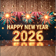 thumbnail image 5 of Decorative Design New Year Banner Colorful Theme Celebration Banner Balloon Decoration Fireworks Party Banner for New Year Party Festival Gathering Event, 5 of 5
