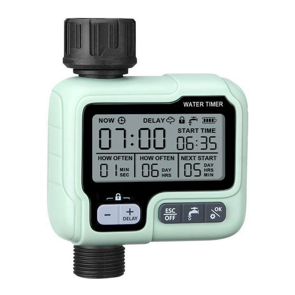Sprinkler Timer for Garden Hose, Separate Programmable Zones & Timed Watering Mode, Smart Water Timer with Real-Time Display, Easy Setup & Durable Design for Outdoor Use
