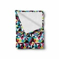 thumbnail image 2 of Retro Soft Flannel Fleece Throw Blanket, Abstract Grunge Design with Angular Shapes Colorful Sixties Style Inspired Motif, Cozy Plush for Indoor and Outdoor Use, 50" x 60", Multicolor, by Ambesonne, 2 of 6