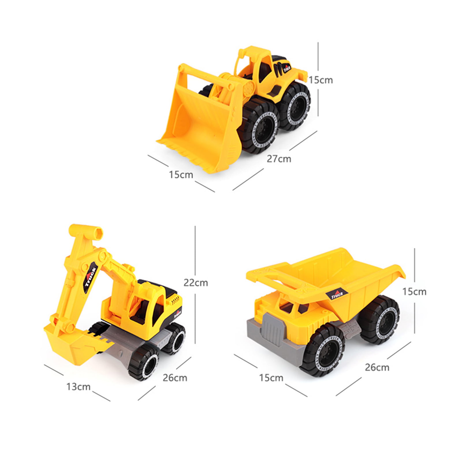 Early Development Excavator Kids 3pcs 4 HAPISIMI Vehicle Toys Radlader Gift for 3 Educational Dump Truck 5 Construction Site Play Set 6 Year Olds Toddlers Boys Learning 