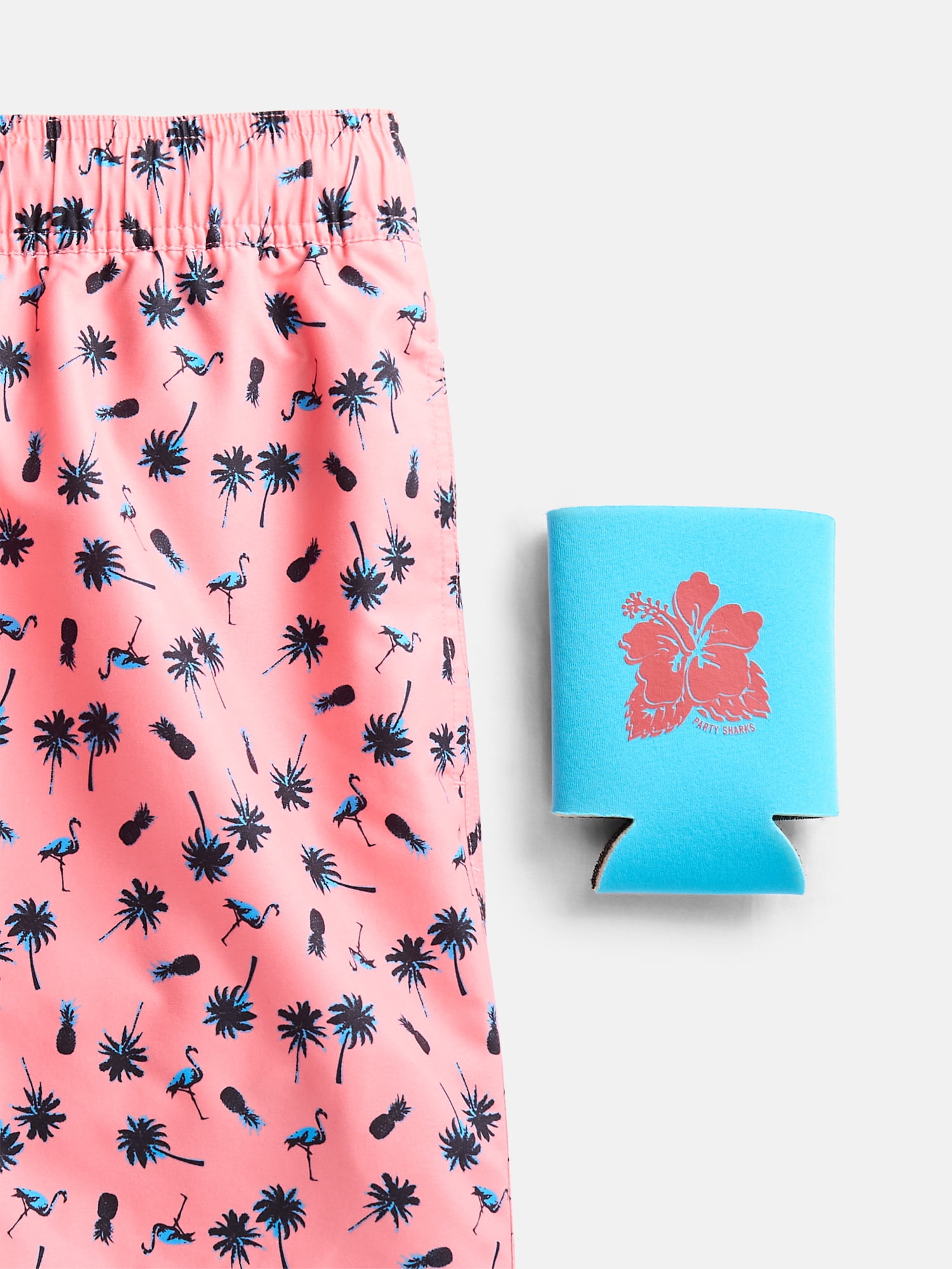 Party Sharks Men's Swim Trunks, 6.5" Inseam, Sizes S-XL