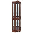 thumbnail image 6 of BELLEZE Loraine Canted Front Corner Lighted Curio Cabinet With 5 Tier Shelves, Walnut, 6 of 7